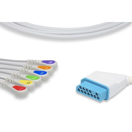 Nihon Kohden Compatible Direct-Connect ECG Cable - 6 Leads Snap